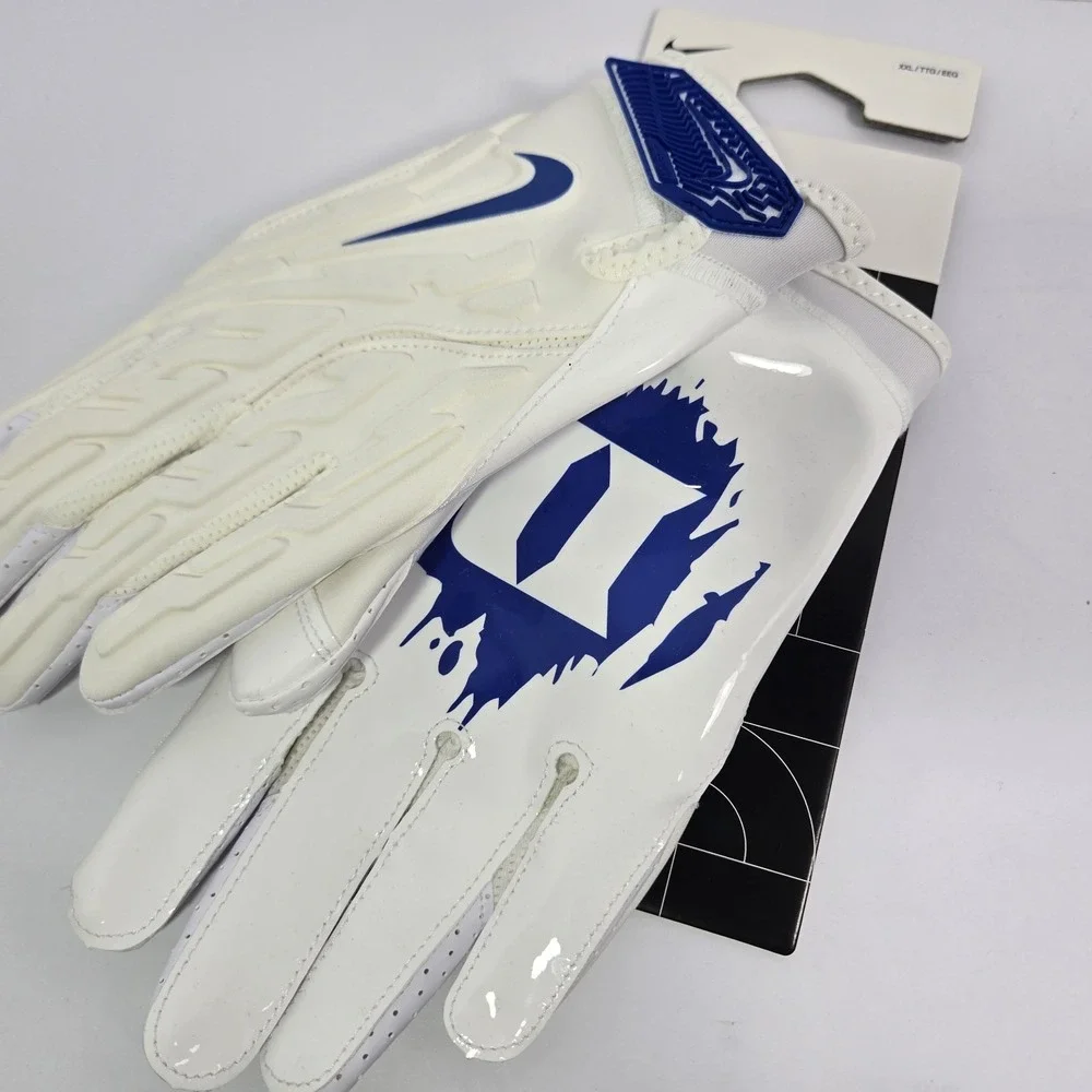 Nike Superbad 7.0 Duke Blue Devils Football Gloves White Mens 2XL Off White XXL
